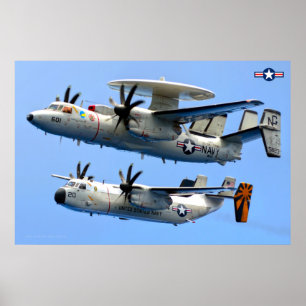 E-2C Hawkeye och C-2 Greyhound Poster