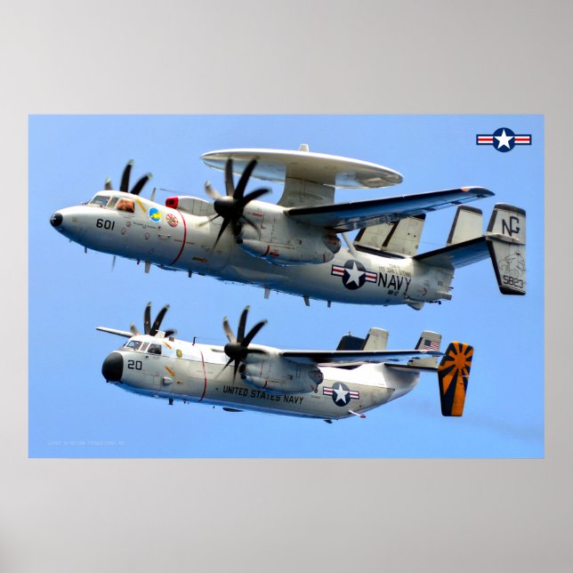 E-2C Hawkeye och C-2 Greyhound Poster (Framsidan)