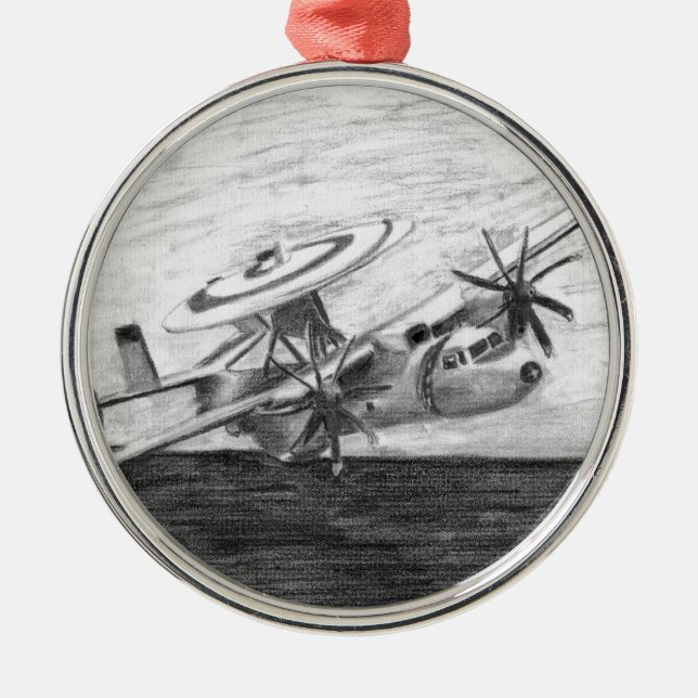 E-2C Hawkeye (Screwtop) Julgransprydnad Metall (Framsidan)