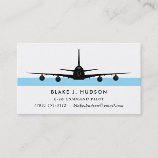 E-4B 747 Siluett Pilot Yrkeslegitimation Visitkort