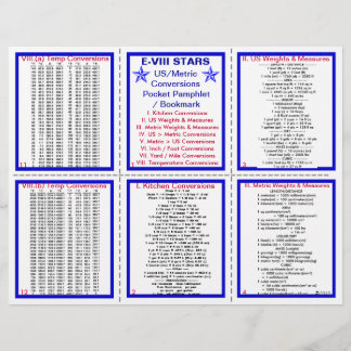 E-8** Pamphlet USA/Metric Conversion Pocket Reklamblad