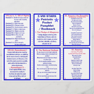 E-8** Patriotic Pocket Pamphlet / Bookmark
