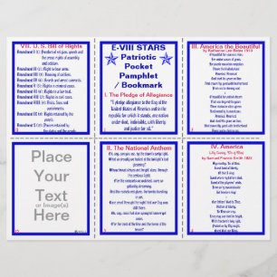 E-8** Patriotic Pocket Pamphlet / Bookmark Reklamblad