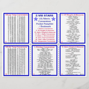 E-8** US / Metric Conversions Fickfick Pamflett Reklamblad