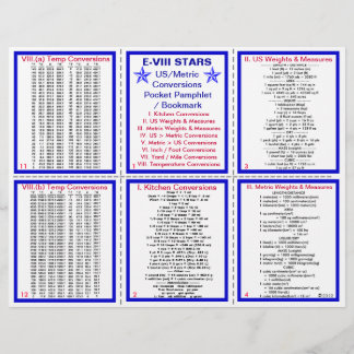 E-8** USA/Pamphlet för metriska konverteringar Reklamblad