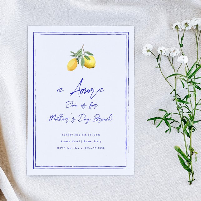 è Amore Italiana Mors dag Brunch Inbjudningar (Skapare uppladdad)