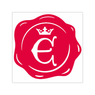 E - Antique Vax Seal Gothic Krona Initial Brev Självfärgande Stämpel