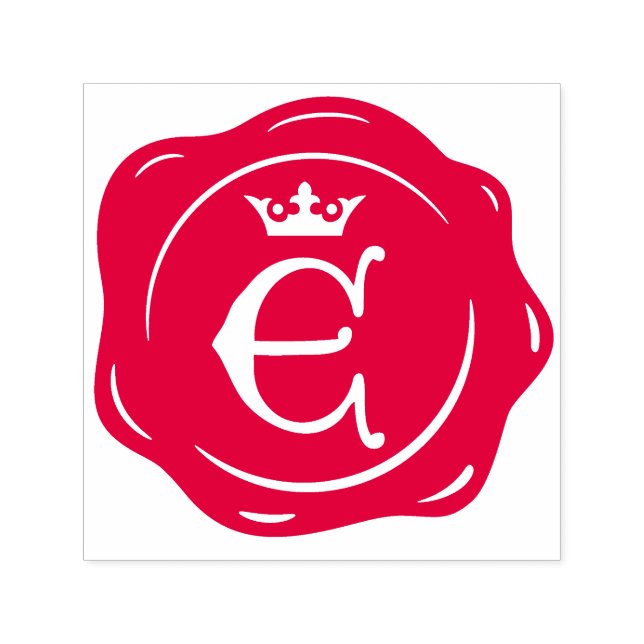 E - Antique Vax Seal Gothic Krona Initial Brev Självfärgande Stämpel (Design)