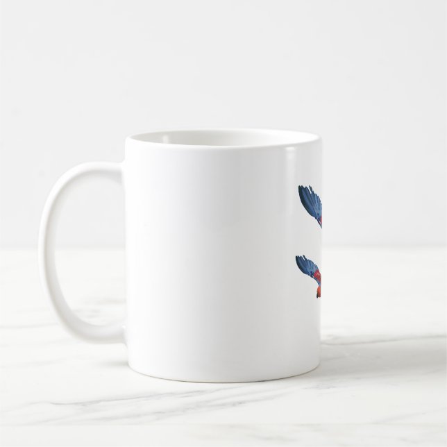 E är för Eclectus Parrot Kaffemugg (Vänster)