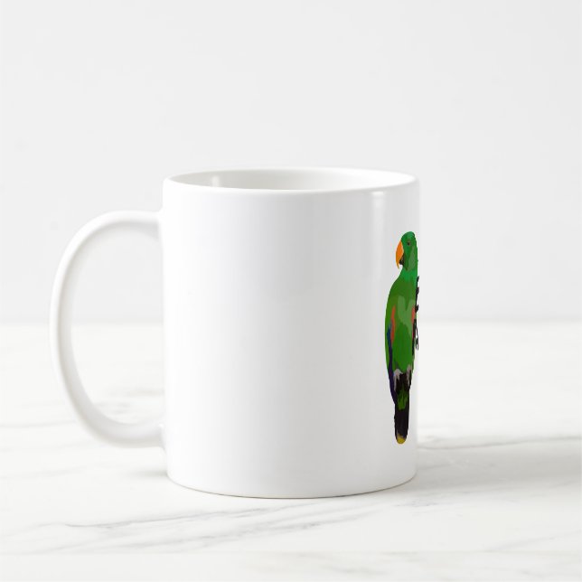 E är för Eclectus Parrot Kaffemugg (Vänster)