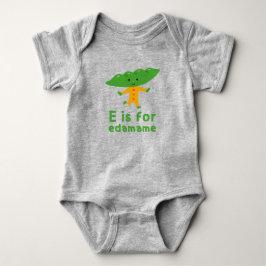 E är för EDAMAME Grönt Veggie Alphabet E T Shirt