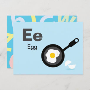 E är för Egg - Alphabet Flash Card Vykort