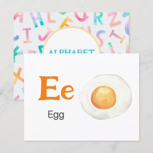 E är för Egg - Alphabet Flash Card Vykort
