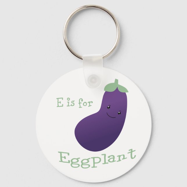 E är för Eggplant Nyckelring (Framsida)