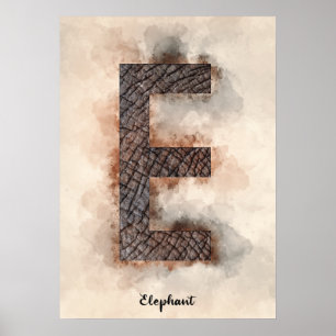 E är för Elefant Poster