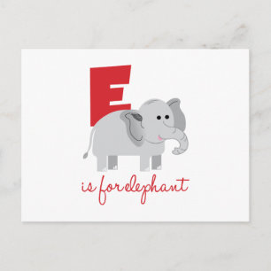 E är för elefant vykort
