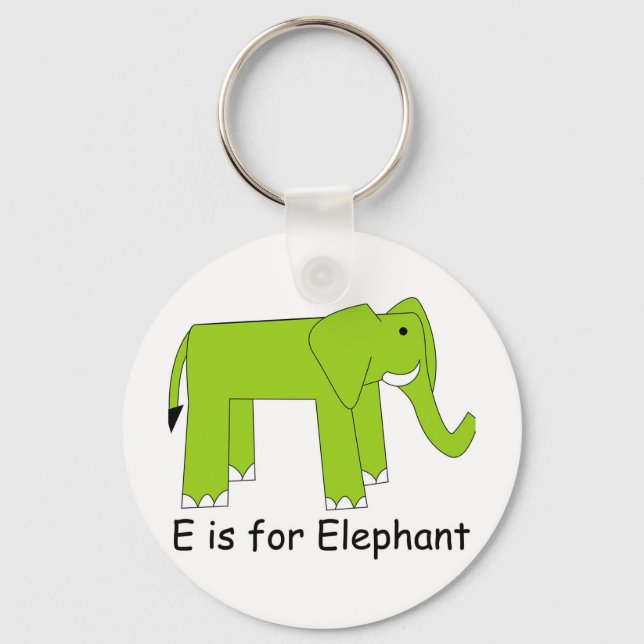 E är för Elephant Nyckelring (Framsida)