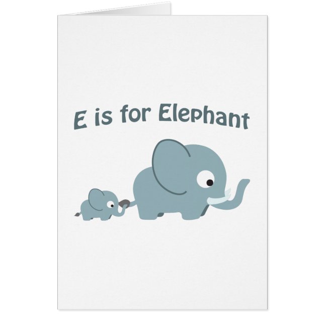 E är för Elephant OBS Kort (Framsidan)