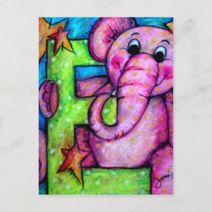 E är för Elephant Vykort