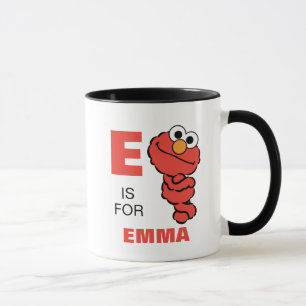E är för Elmo Lägg till ditt namn Mugg
