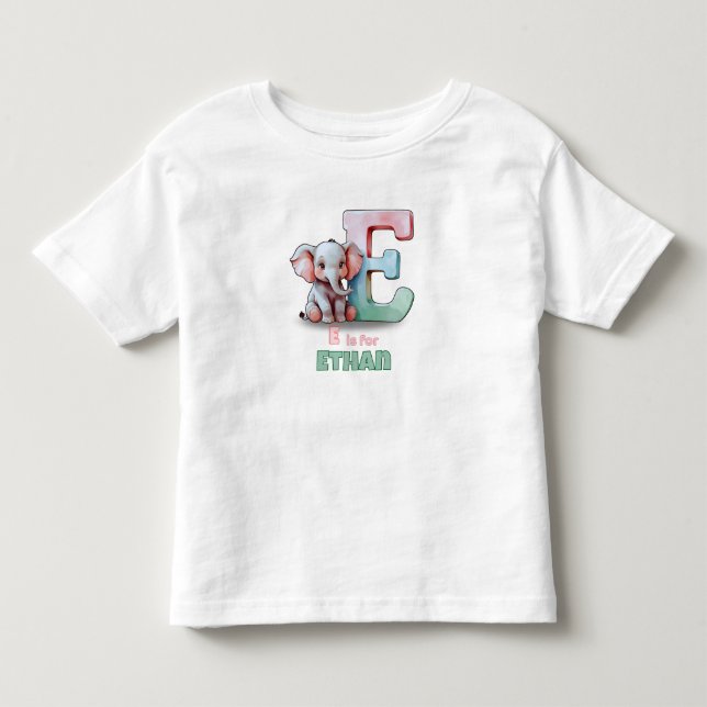 E är för Ethan – Personlig T-shirt för Småbarn  (Framsida)