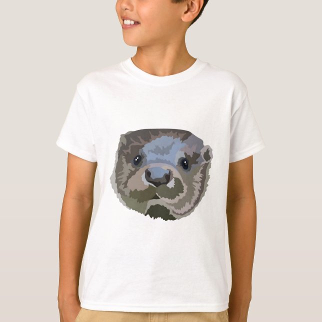 E är för Eurasien Otter T Shirt (Framsida)