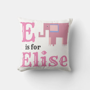E är till Elise flicka Kudde