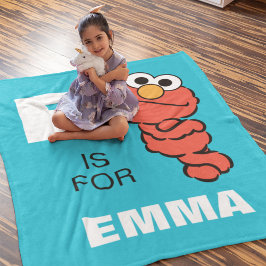 E är till Elmo | Lägg till ditt namn Fleecefilt