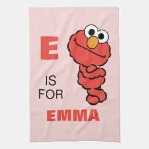 E är till Elmo Lägg till ditt namn Kökshandduk