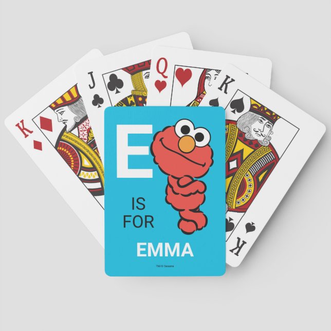 E är till Elmo | Lägg till ditt namn | Spelkort (Baksidan)