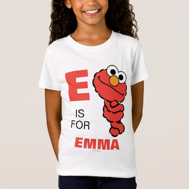 E är till Elmo | Lägg till ditt namn T-shirt (Framsida)