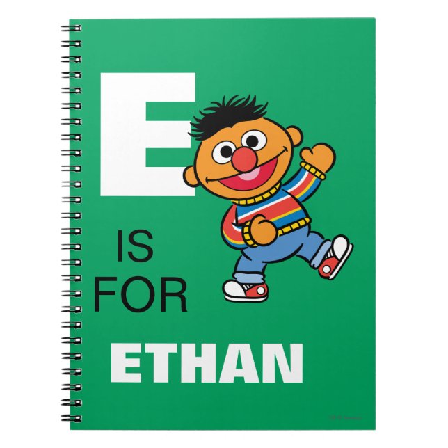 E är till Ernie | Lägg till ditt namn Anteckningsbok Med Spiral (Framsidan)
