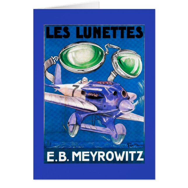 E.B. Meyrowitz Flies Goggles Advertisement Hälsningskort (Framsidan)