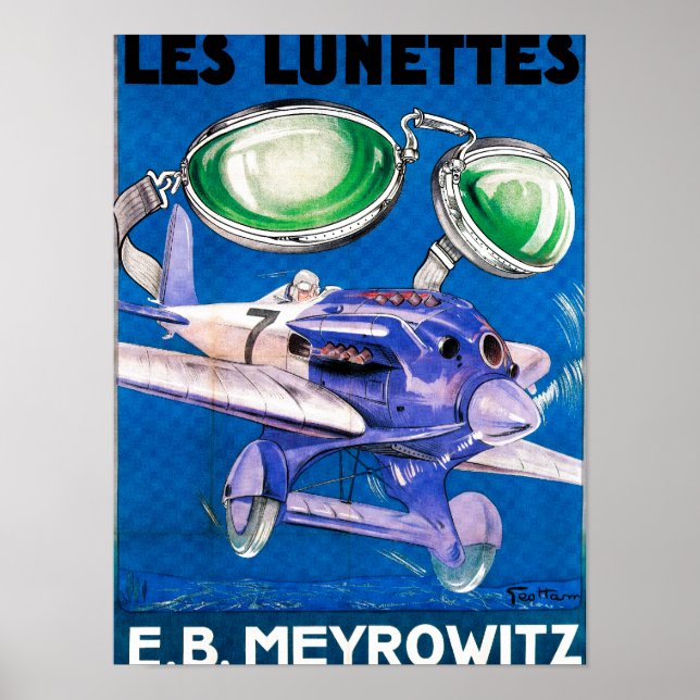 E.B. Meyrowitz Flies Goggles Advertisement Poster (Framsidan)