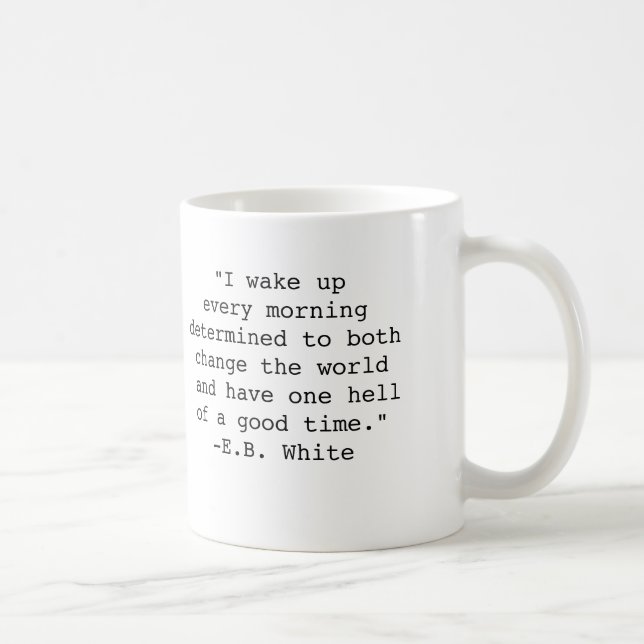 E.B. Vitcitationsteckenmugg Kaffemugg (Höger)