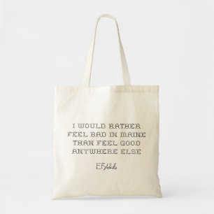 E.B. White Quote Faux Kor Stitch Tygkasse