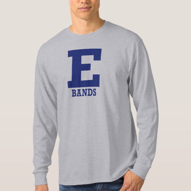 E-Bands Manar/Womens Grått Långärmad T Shirt (Framsida)