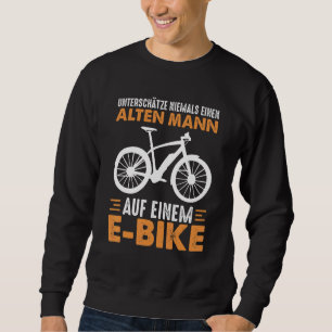 E Bike Bicycle Grandpa Pensher Old Man Electric Lång Ärmad Tröja