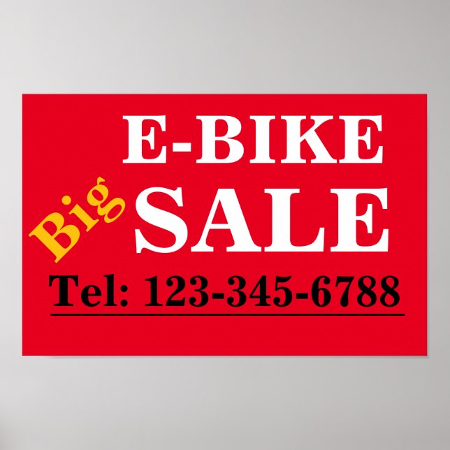 E-BIKE Big SALE SIGN for Showroom windows Poster (Framsidan)