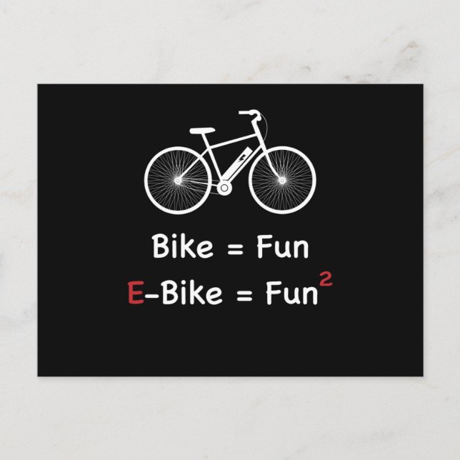 E-Bike Bike Roligt Bicycle Pedelec Electric Vykort (Framsida)