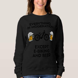 E Bike Bikes Electric e Biking MTB Biker and Beer T Shirt