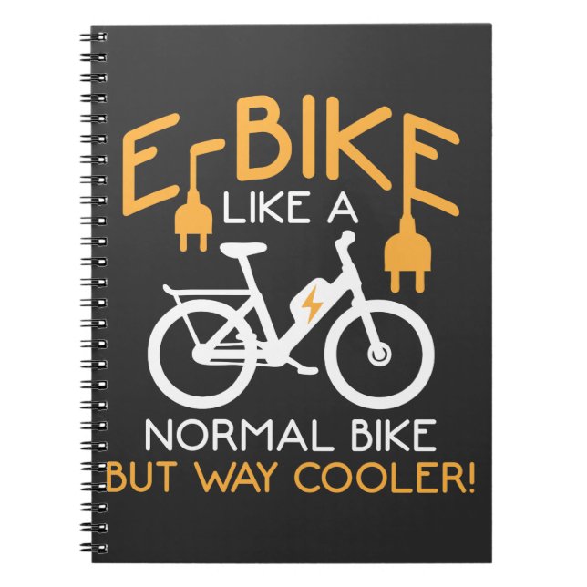 E-Bike Cycling Way Cooler Bike Funny Electric Bike Anteckningsbok (Framsidan)