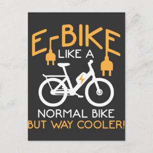 E-Bike Cycling Way Cooler Bike Funny Electric Bike Vykort