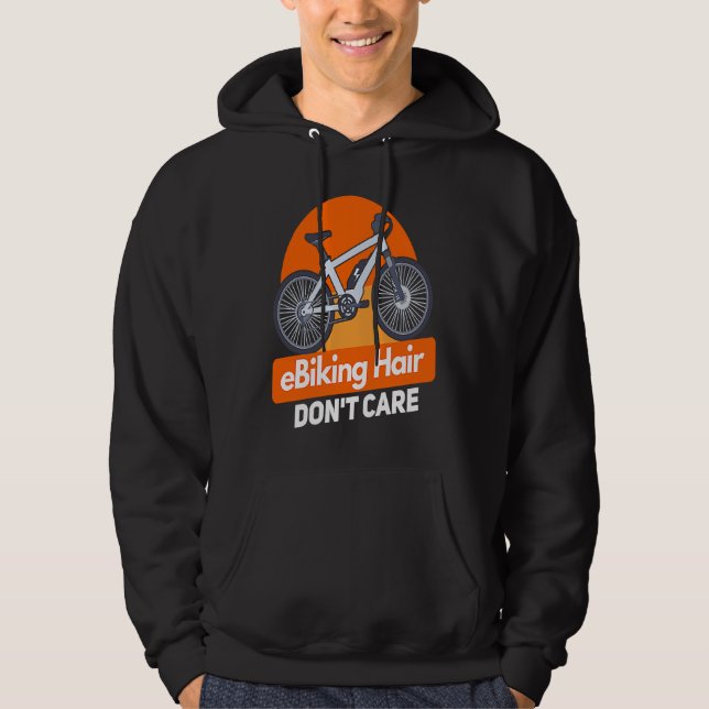 E Bike   E Biking Saying Humor E Biker Hoodie (Framsida)