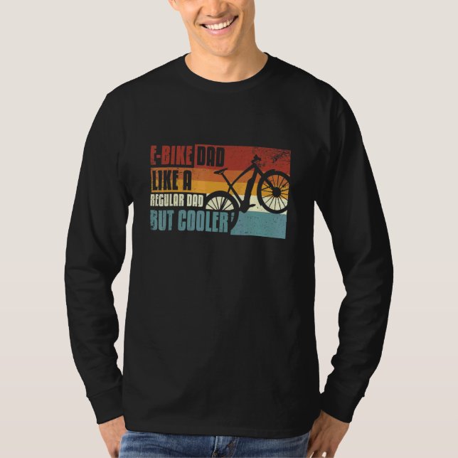 E-Bike E-Mtb Retro Coola E-Bike Pappa T Shirt (Framsida)