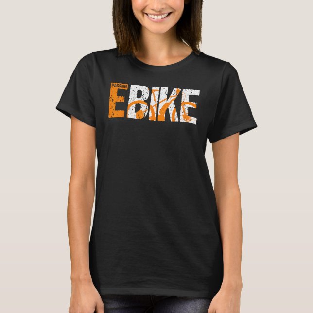 E-Bike Electric Bicycle Pedelec Gift T Shirt (Framsida)