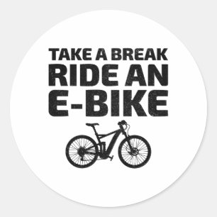 E-Bike Electric-Bike E-Cyclist Bicycling Runt Klistermärke