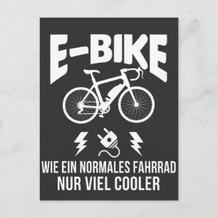 E-Bike Elektro Fahrrad Spruch für Radfahrer Vykort