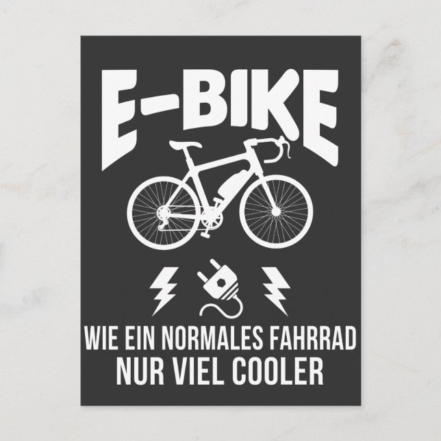 E-Bike Elektro Fahrrad Spruch für Radfahrer Vykort (Framsida)