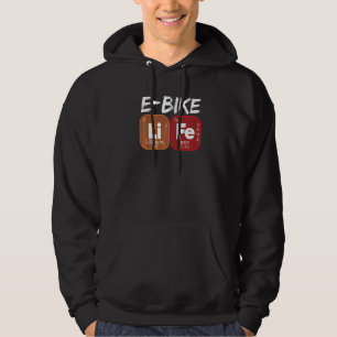 E Bike Life Periodiska Systemet Eldrivna Cyklar 1 Hoodie